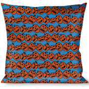 Buckle-Down Throw Pillow - Jack-o'-Lanterns Blue Throw Pillows Buckle-Down   