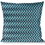 Buckle-Down Throw Pillow - Jagged Chevron Navy/Turquoise Throw Pillows Buckle-Down   