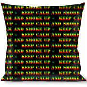 Buckle-Down Throw Pillow - KEEP CALM AND SMOKE UP Black/Rasta Throw Pillows Buckle-Down   