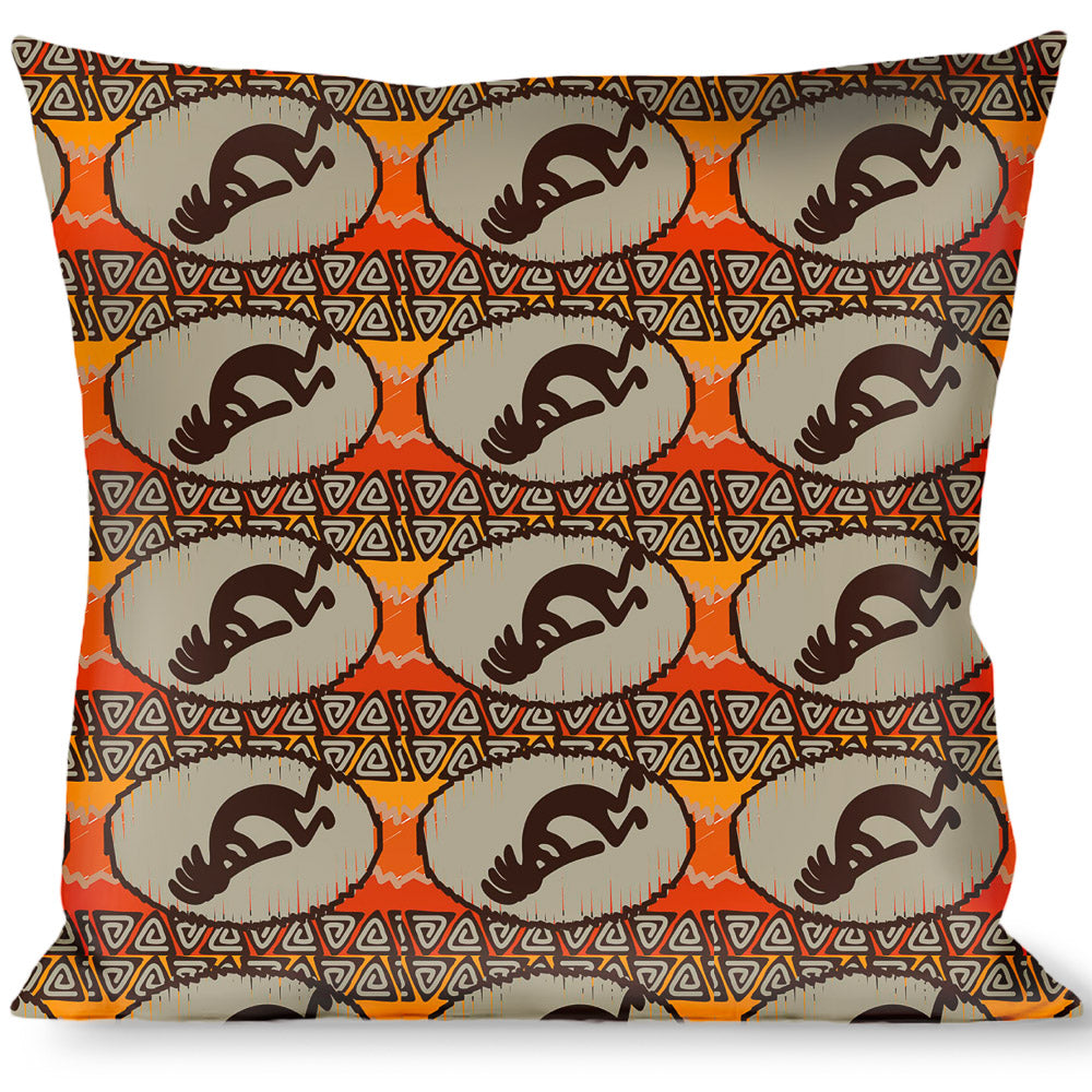 Buckle-Down Throw Pillow - Kokopelli Icon/Western Tan/Brown/Reds Throw Pillows Buckle-Down   