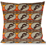 Buckle-Down Throw Pillow - Kokopelli Icon/Western Tan/Brown/Reds Throw Pillows Buckle-Down   