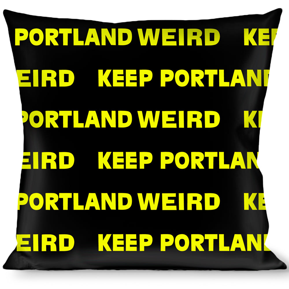Buckle-Down Throw Pillow - KEEP PORTLAND WEIRD Black/Yellow Throw Pillows Buckle-Down   