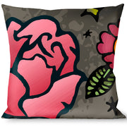 Buckle-Down Throw Pillow - Love Kills Gray Throw Pillows Buckle-Down   