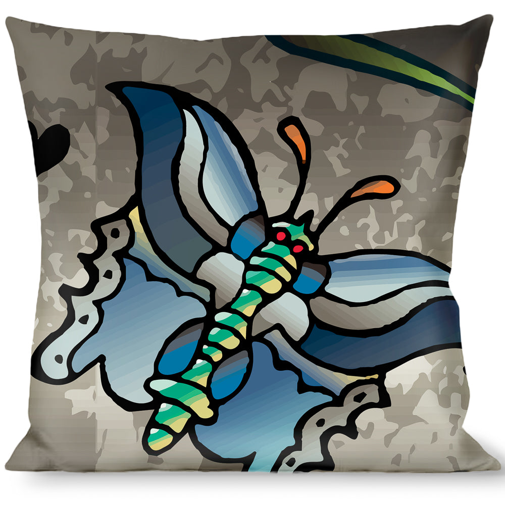 Buckle-Down Throw Pillow - Love Love Gray Throw Pillows Buckle-Down   