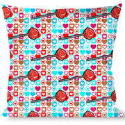 Buckle-Down Throw Pillow - Lollipop Hearts White Throw Pillows Buckle-Down   
