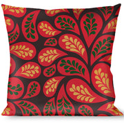 Buckle-Down Throw Pillow - Leaves Swirl Navy/Burgundy Throw Pillows Buckle-Down   