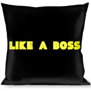 Buckle-Down Throw Pillow - LIKE A BOSS Black/Yellow Throw Pillows Buckle-Down   