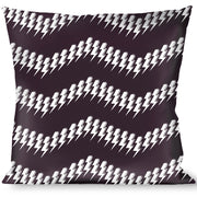 Buckle-Down Throw Pillow - Lightning Bolts Sketch Plum/White Throw Pillows Buckle-Down   