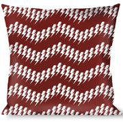 Buckle-Down Throw Pillow - Lightning Bolts Sketch Red/White Throw Pillows Buckle-Down   
