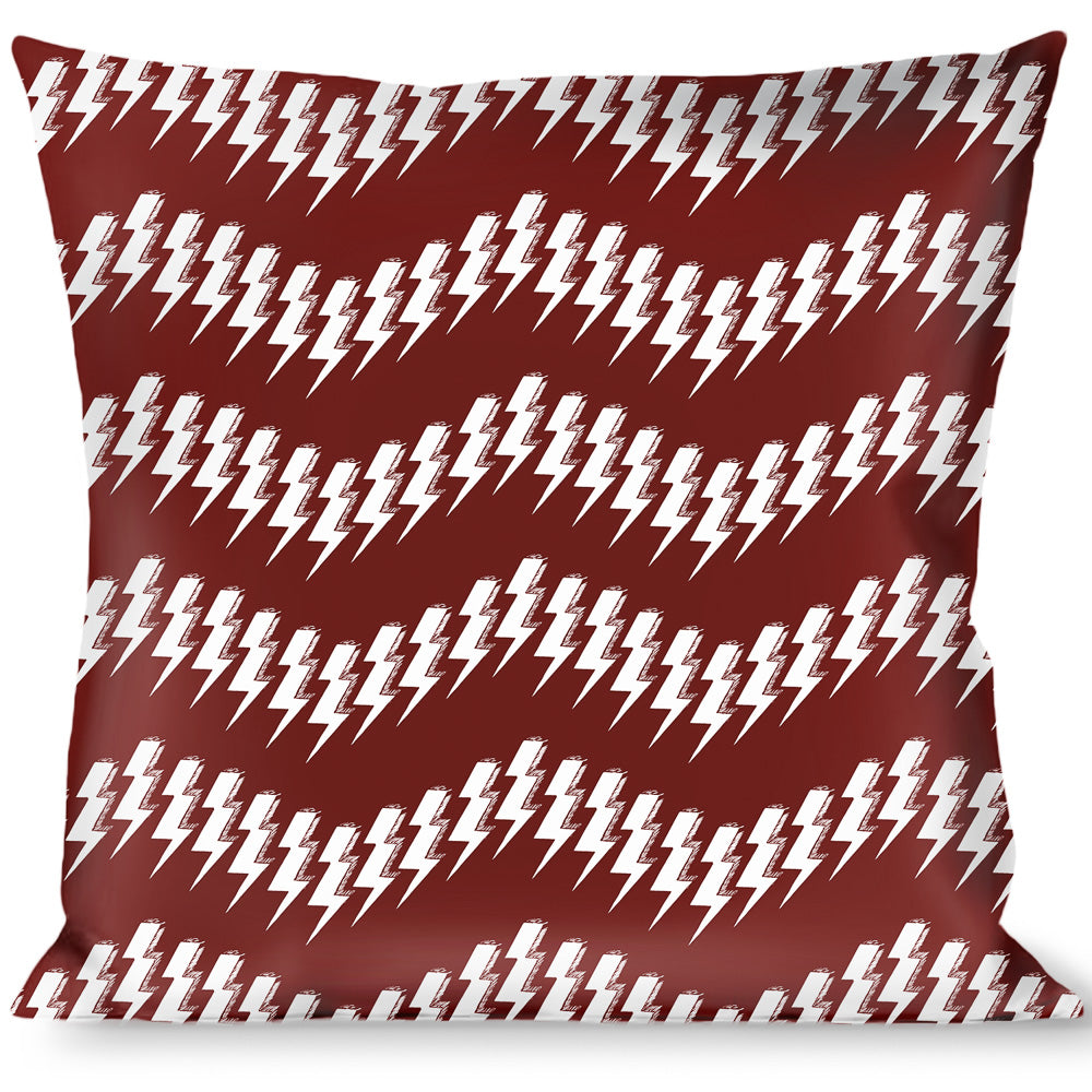 Buckle-Down Throw Pillow - Lightning Bolts Sketch Red/White Throw Pillows Buckle-Down   