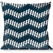 Buckle-Down Throw Pillow - Lightning Bolts Sketch Navy/White Throw Pillows Buckle-Down   