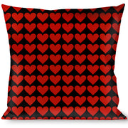 Buckle-Down Throw Pillow - Mini Hearts Black/Red Throw Pillows Buckle-Down   