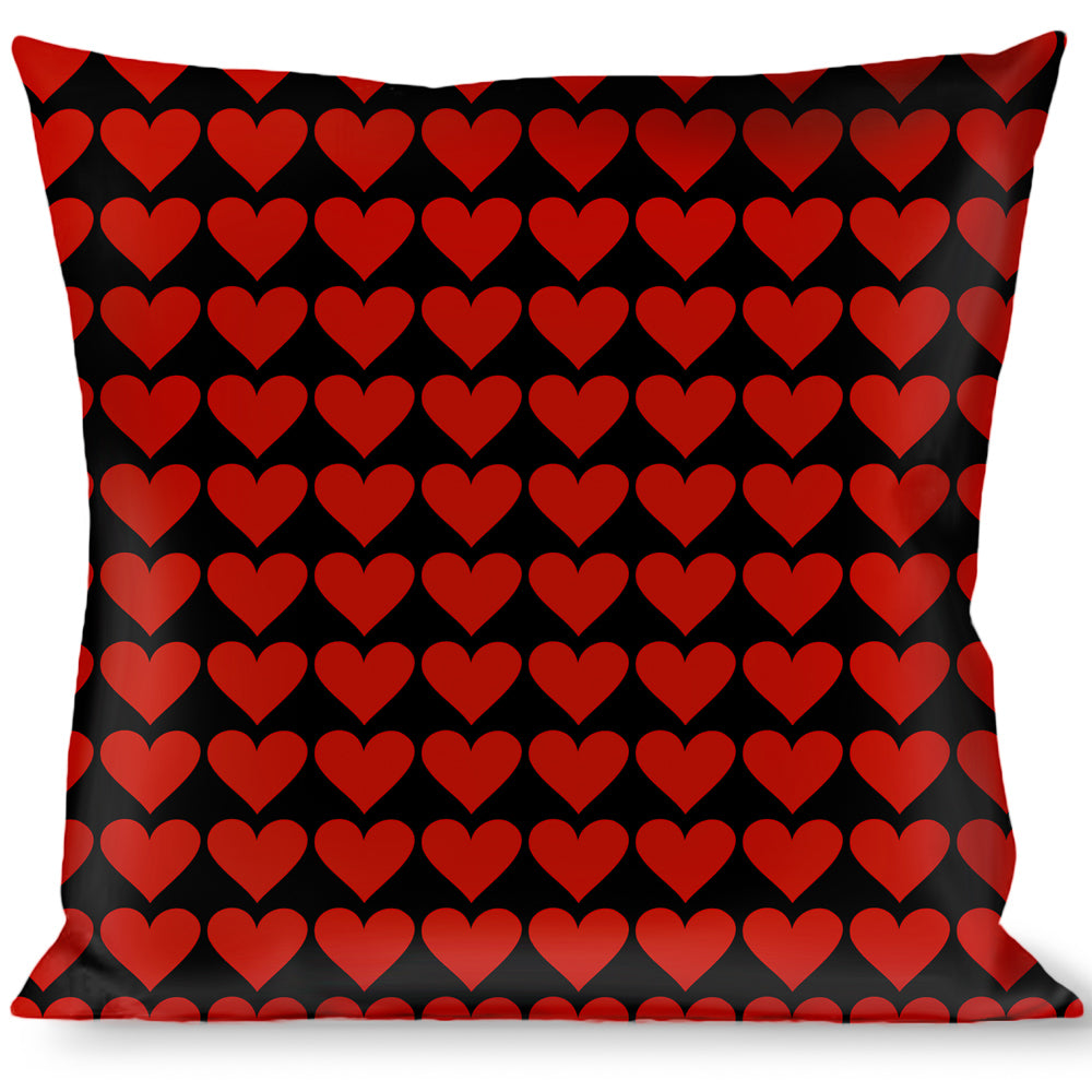 Buckle-Down Throw Pillow - Mini Hearts Black/Red Throw Pillows Buckle-Down   