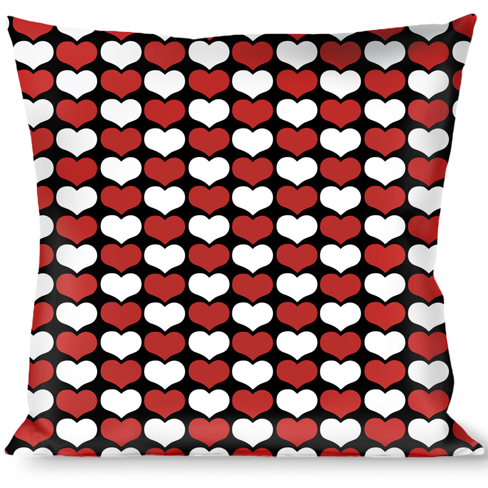 Buckle-Down Throw Pillow - Mini Hearts Black/Red/White Throw Pillows Buckle-Down   