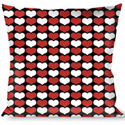 Buckle-Down Throw Pillow - Mini Hearts Black/Red/White Throw Pillows Buckle-Down   