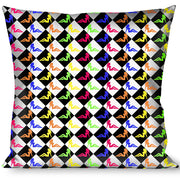 Buckle-Down Throw Pillow - Mud Flap Girl Diamonds Black/White/Multi Neon Throw Pillows Buckle-Down   