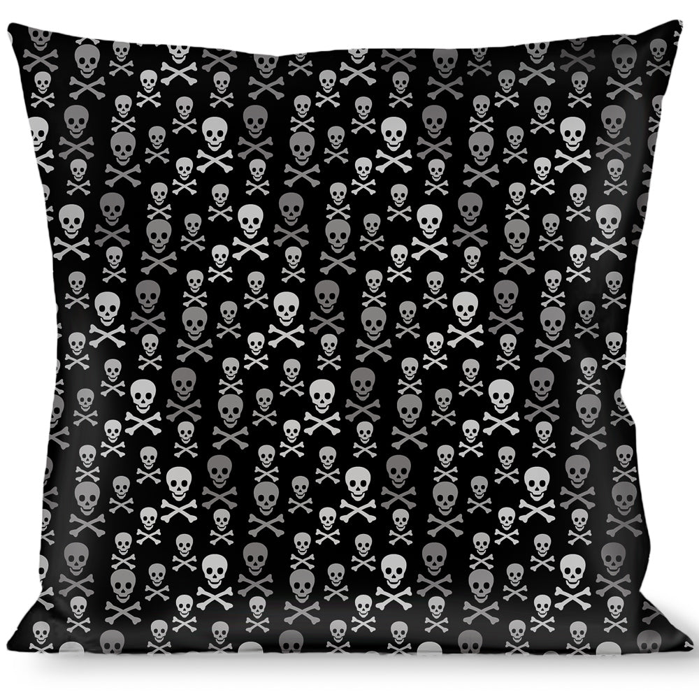 Buckle-Down Throw Pillow - Multi Skull Black/Gray Throw Pillows Buckle-Down   