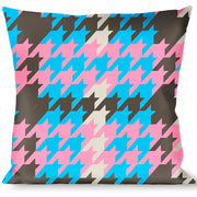 Buckle-Down Throw Pillow - Mini Houndstooth Gray/Baby Blue/Pink Throw Pillows Buckle-Down   