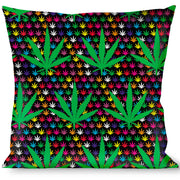 Buckle-Down Throw Pillow - Marijuana Garden Black/Multi Color Throw Pillows Buckle-Down   