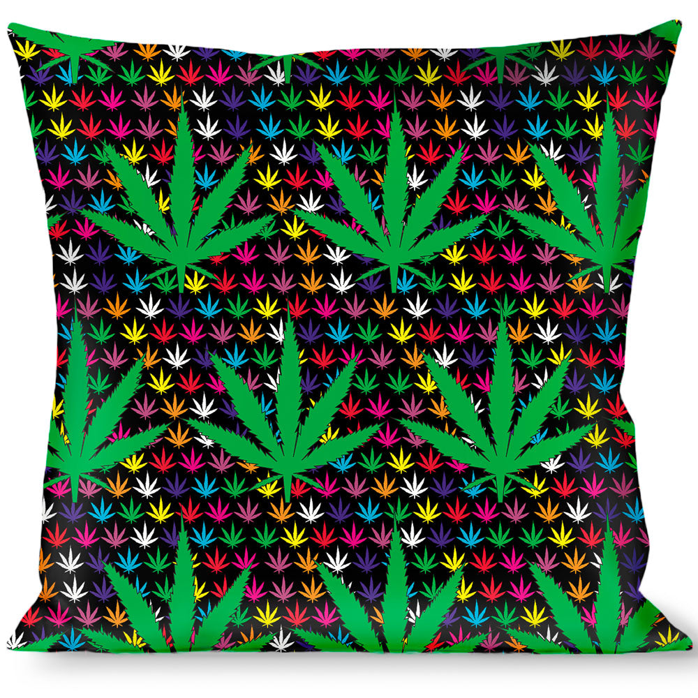 Buckle-Down Throw Pillow - Marijuana Garden Black/Multi Color Throw Pillows Buckle-Down   