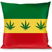 Buckle-Down Throw Pillow - Marijuana Leaf Repeat Rasta Throw Pillows Buckle-Down   
