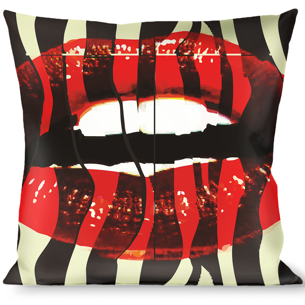 Buckle-Down Throw Pillow - Mouth Zebra Throw Pillows Buckle-Down   