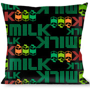 Buckle-Down Throw Pillow - MILK/Cartoons Black/Multi Color Throw Pillows Buckle-Down   
