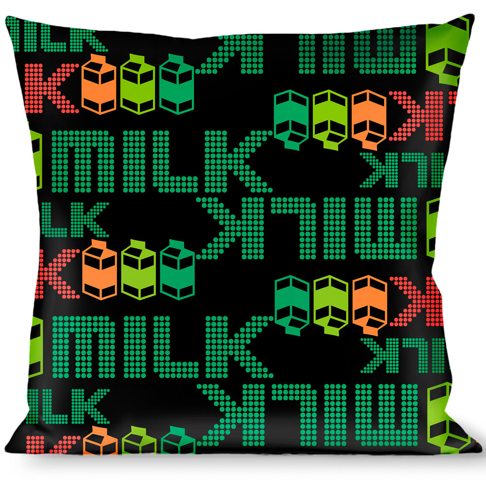 Buckle-Down Throw Pillow - MILK/Cartoons Black/Multi Color Throw Pillows Buckle-Down   