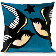 Buckle-Down Throw Pillow - Mom & Dad C/U Blue w/Sparrows Throw Pillows Buckle-Down   