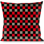 Buckle-Down Throw Pillow - Mini Checker Black/Gray/3 Red Throw Pillows Buckle-Down   