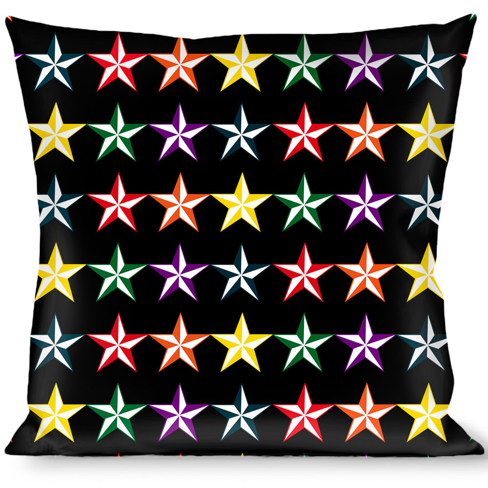 Buckle-Down Throw Pillow - Nautical Star Black/Multi Color Throw Pillows Buckle-Down   