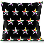Buckle-Down Throw Pillow - Nautical Star Black/White/Multi Color Throw Pillows Buckle-Down   