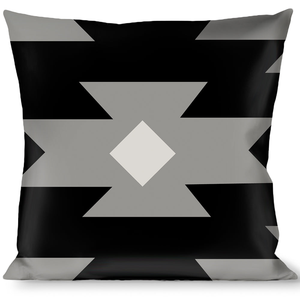 Buckle-Down Throw Pillow - Navajo Gray/Black/Gray/White Throw Pillows Buckle-Down   