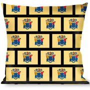 Buckle-Down Throw Pillow - New Jersey Flags/Black Throw Pillows Buckle-Down   