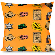 Buckle-Down Throw Pillow - Old Western Multi Color Throw Pillows Buckle-Down   