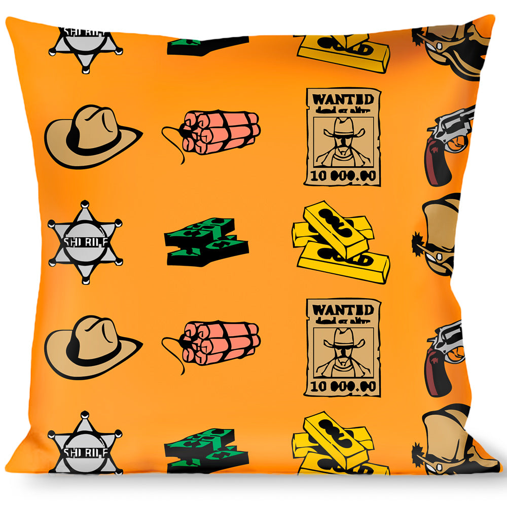 Buckle-Down Throw Pillow - Old Western Multi Color Throw Pillows Buckle-Down   