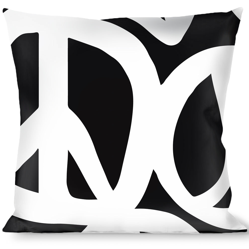 Buckle-Down Throw Pillow - Peace Black/White Throw Pillows Buckle-Down   