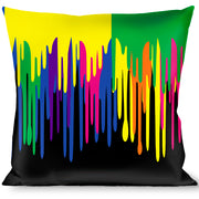 Buckle-Down Throw Pillow - Paint Drips Black/Multi Neon Throw Pillows Buckle-Down   