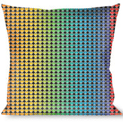 Buckle-Down Throw Pillow - Peace Hearts Repeat Fill Black/Rainbow Throw Pillows Buckle-Down   