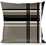 Buckle-Down Throw Pillow - Plaid Gray/Black/White Throw Pillows Buckle-Down   