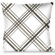 Buckle-Down Throw Pillow - Plaid X White/Gray Throw Pillows Buckle-Down   