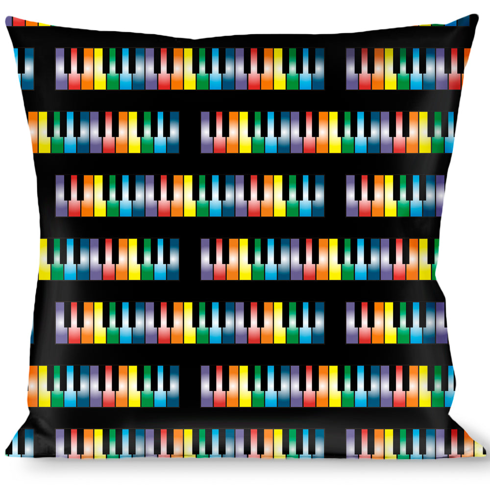 Buckle-Down Throw Pillow - Piano Keys Rainbow Throw Pillows Buckle-Down   