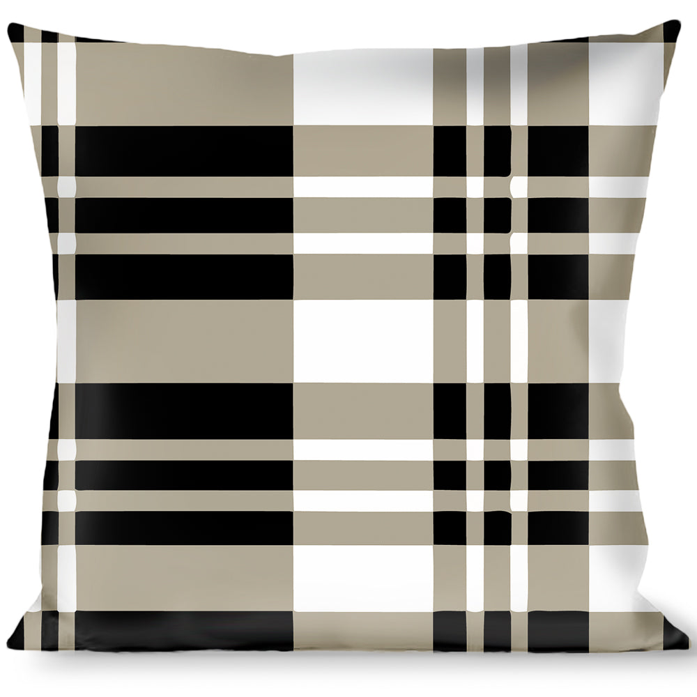 Buckle-Down Throw Pillow - Plaid Black/White Throw Pillows Buckle-Down   