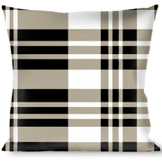 Buckle-Down Throw Pillow - Plaid Black/White Throw Pillows Buckle-Down   