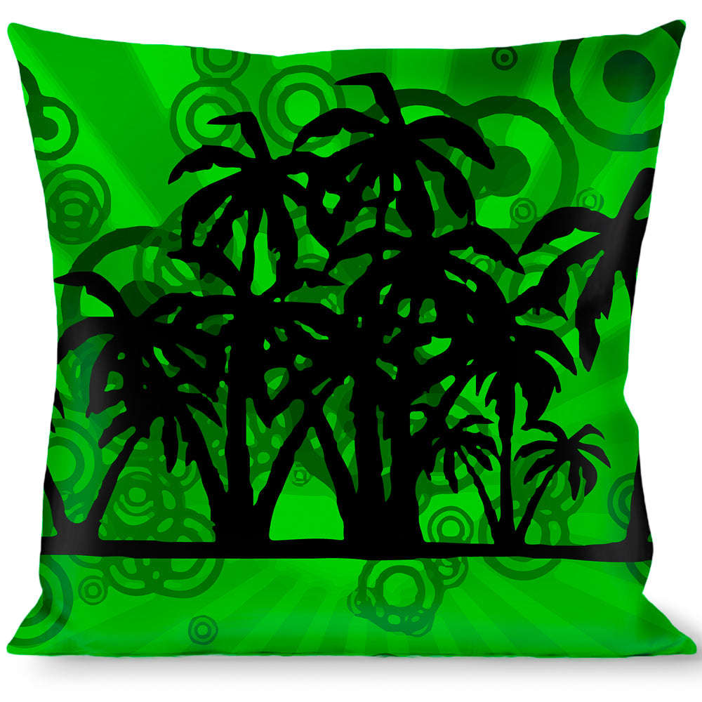 Buckle-Down Throw Pillow - Palm Trees/Rings Greens/Blacks Throw Pillows Buckle-Down   