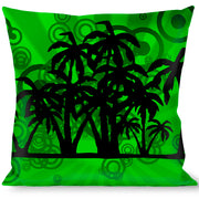 Buckle-Down Throw Pillow - Palm Trees/Rings Greens/Blacks Throw Pillows Buckle-Down   