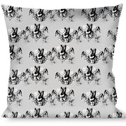 Buckle-Down Throw Pillow - Peace w/Wings Gray Throw Pillows Buckle-Down   
