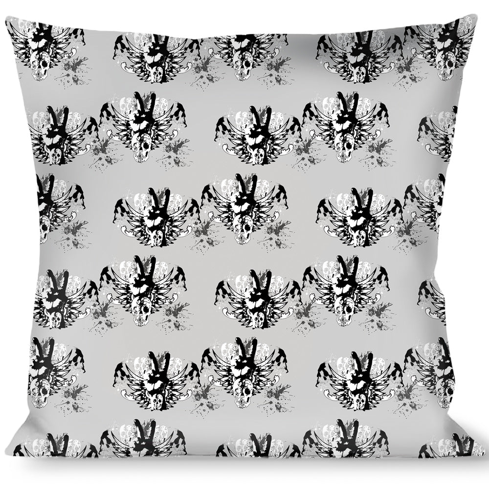 Buckle-Down Throw Pillow - Peace w/Wings Gray Throw Pillows Buckle-Down   