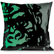 Buckle-Down Throw Pillow - Retro Monster Aqua/Black Throw Pillows Buckle-Down   