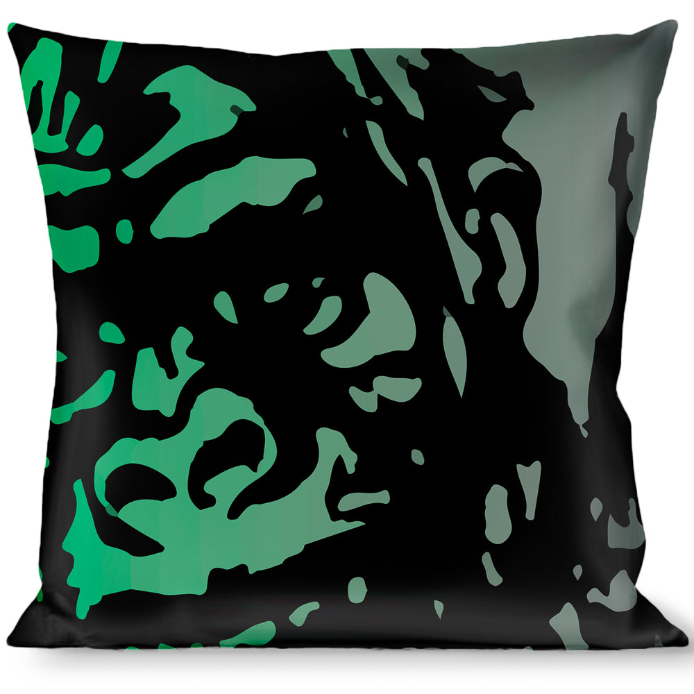 Buckle-Down Throw Pillow - Retro Monster Aqua/Black Throw Pillows Buckle-Down   